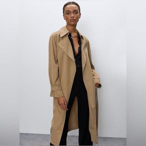 Babaton Jackets & Blazers - BABATON ARITZIA Lawson Trench Coat Color Black Women Size Small Pockets